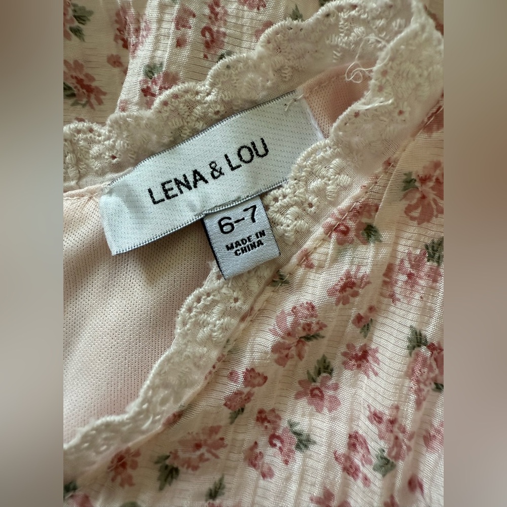 NWT - Lena & Lou - Little Girl's Floral Tiered Dress - Size 6-7 - Picture 7 of 9